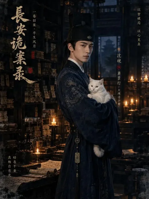 《大理寺少卿的猫》短剧封面图，悬疑、甜宠、古装题材